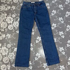 Sandro Paris Mid Rise Straight Leg Jeans in Blue Sz 38 Euro